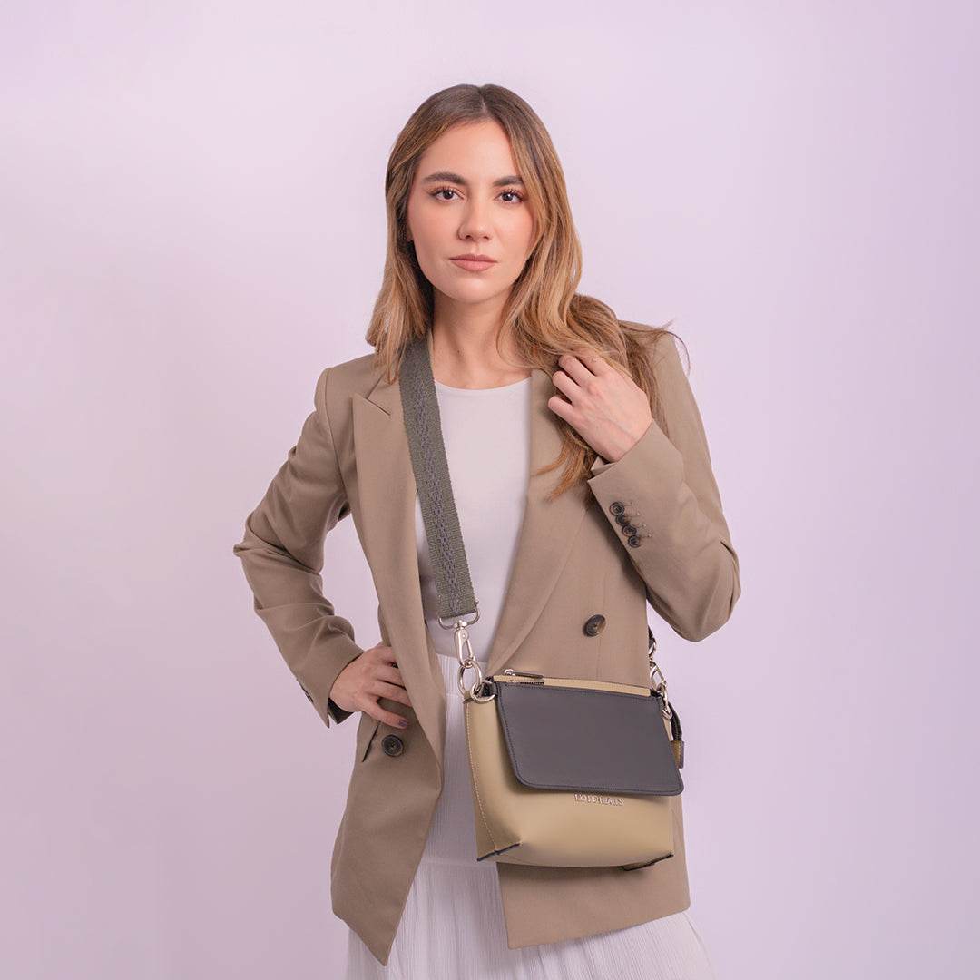 COMPLETE BEIGE | WALLET NEGRA | STRAP VERDE MILITAR - Rio de Hilares