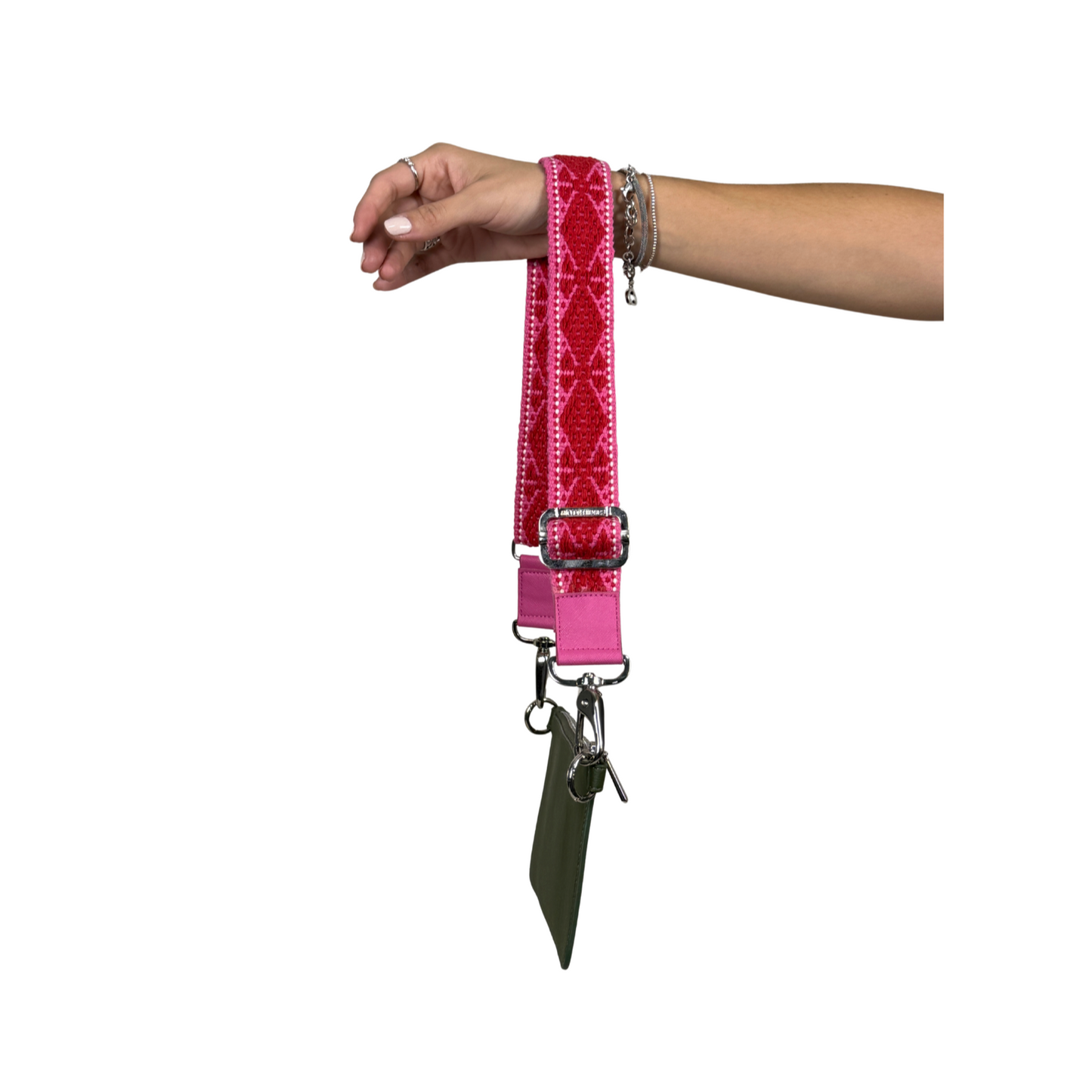 WALLET VERDE | STRAP ROSA ROJO