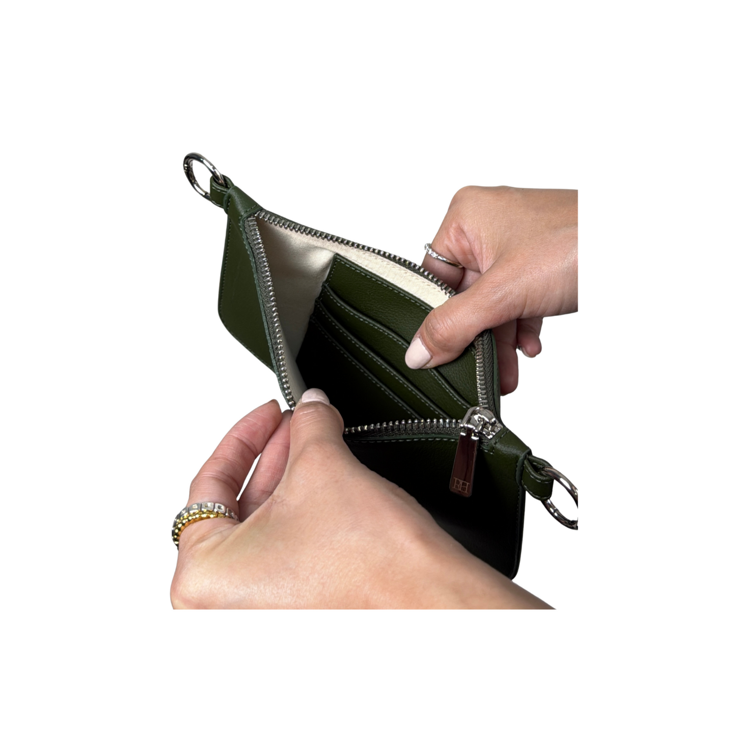 WALLET VERDE | GRIS, BLANCO, ROSA