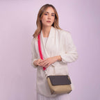 COMPLETE BEIGE | WALLET NEGRA | STRAP ROSA Y ROJO - Rio de Hilares