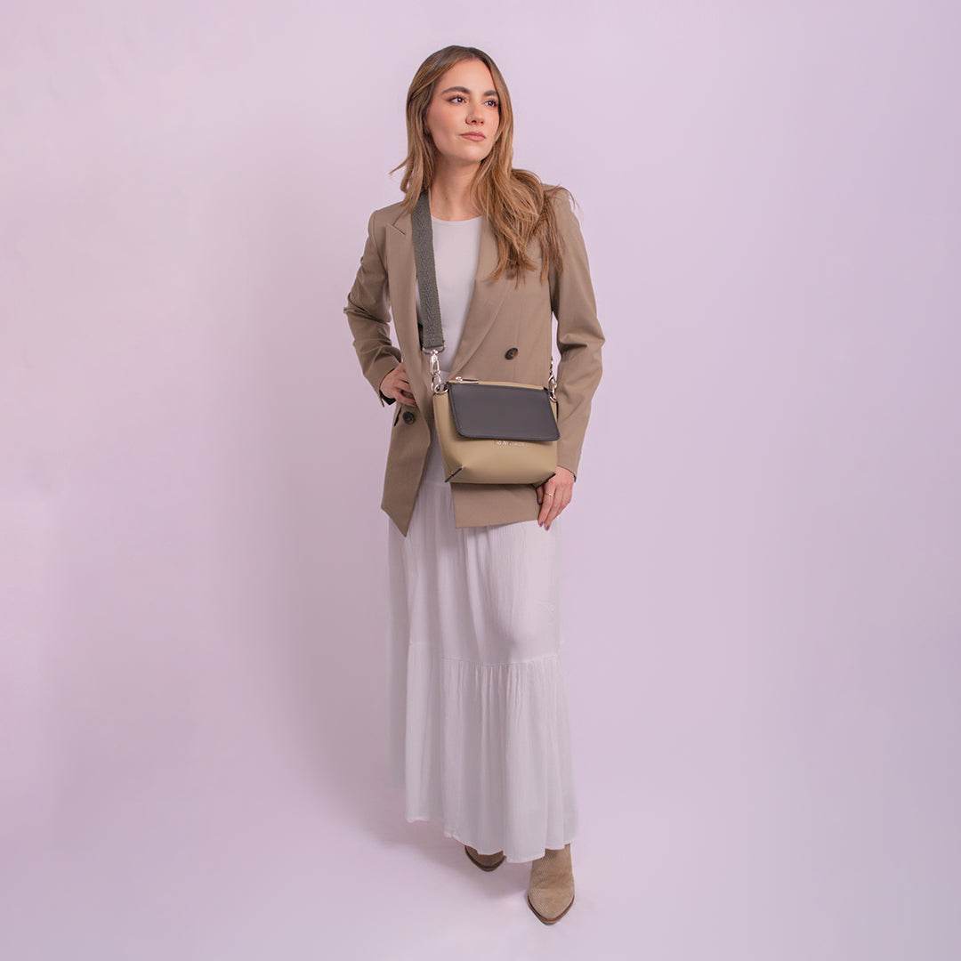COMPLETE BEIGE | WALLET NEGRA | STRAP VERDE MILITAR - Rio de Hilares