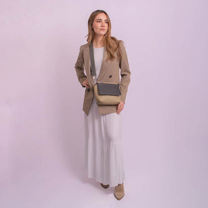 COMPLETE BEIGE | WALLET NEGRA | STRAP VERDE MILITAR - Rio de Hilares