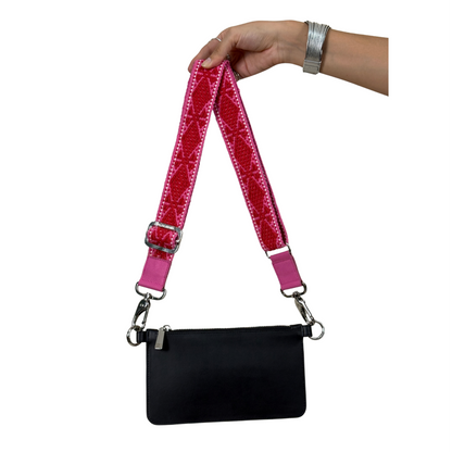 WALLET NEGRA | STRAP ROSA ROJO