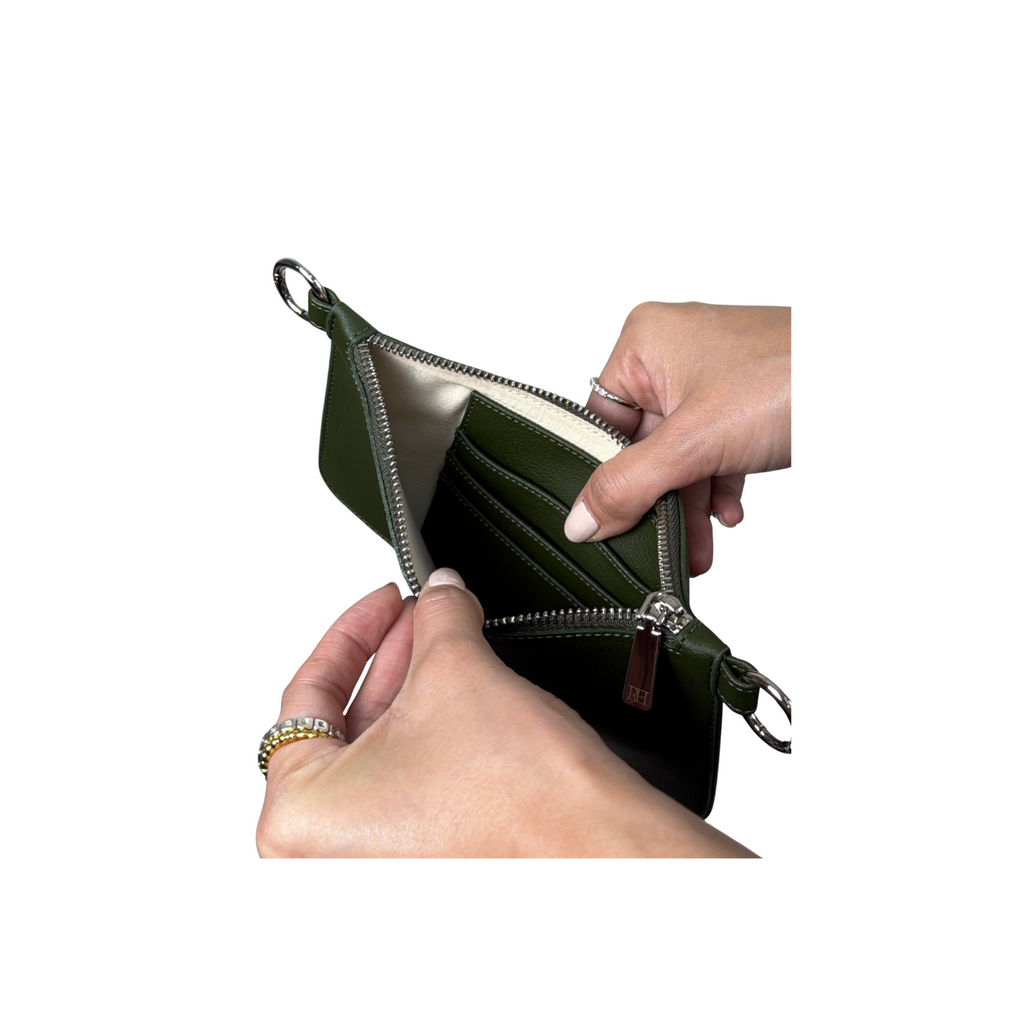 WALLET VERDE | STRAP ROSA ROJO