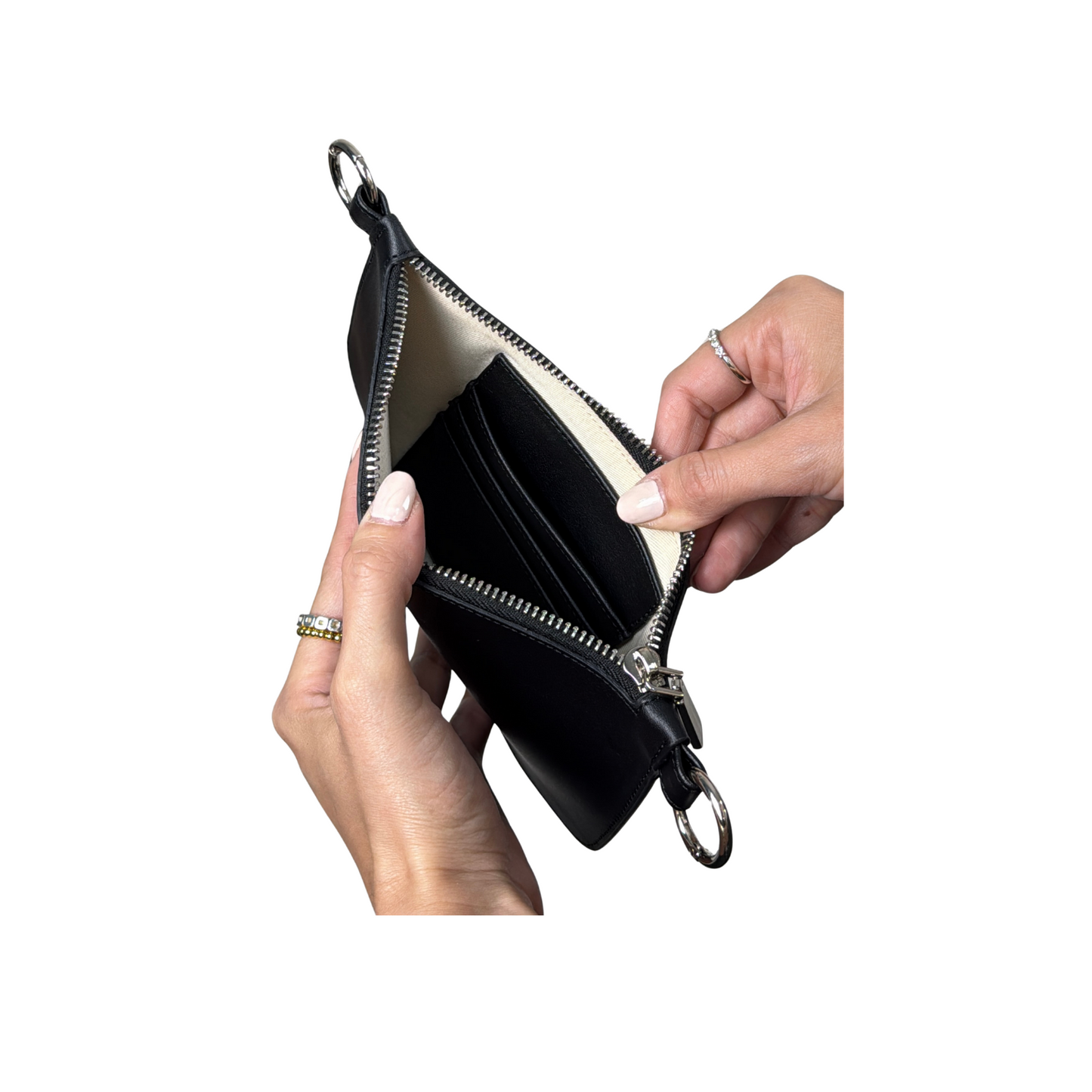 WALLET NEGRA | STRAP VERDE