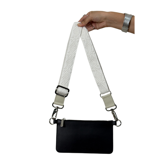 WALLET NEGRA | STRAP BEIGE