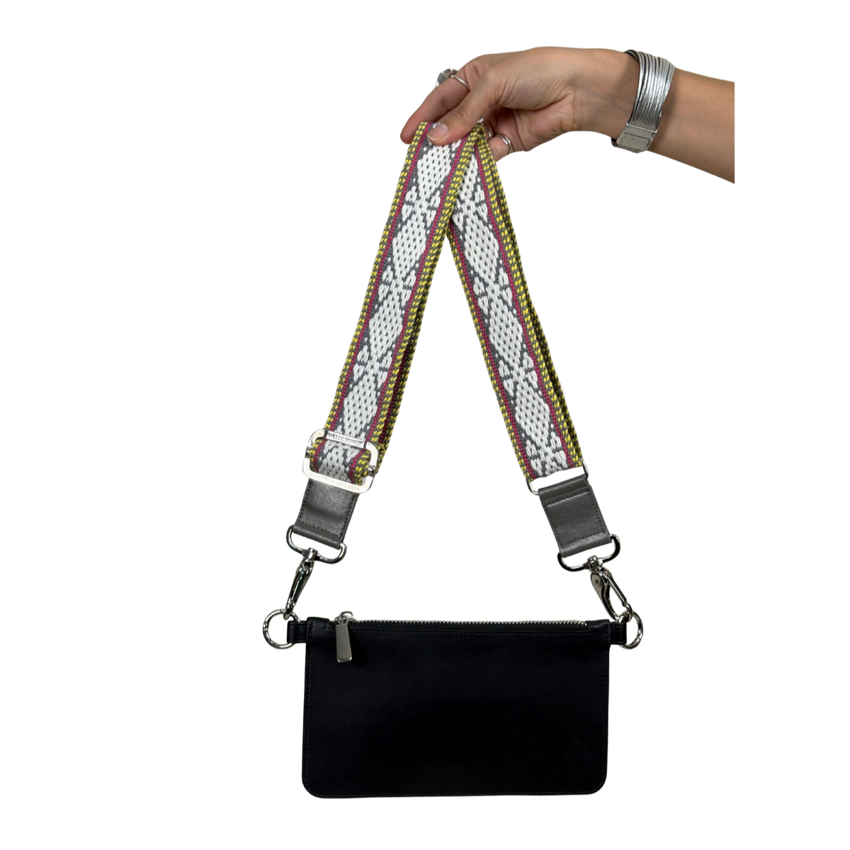 WALLET NEGRA | GRIS, BLANCO, ROSA